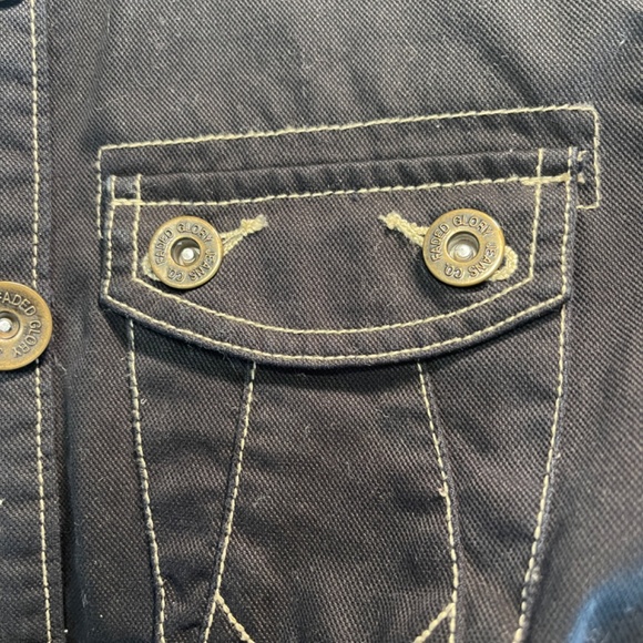 Faded Glory 80's Vintage Black Jean Jacket - Picture 4 of 6